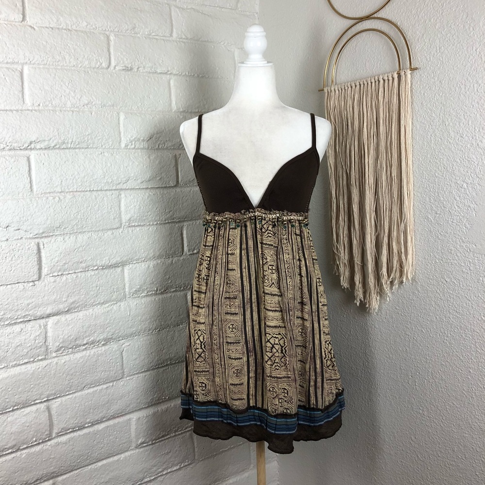 Free People tribal print mixed media dress